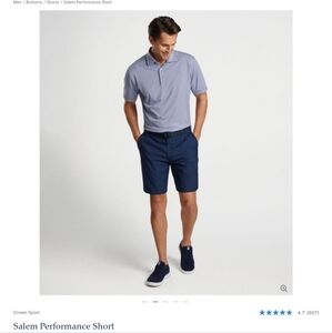 Peter Millar Crown Sport Salem Performance Navy Blue Golf Shorts - 40